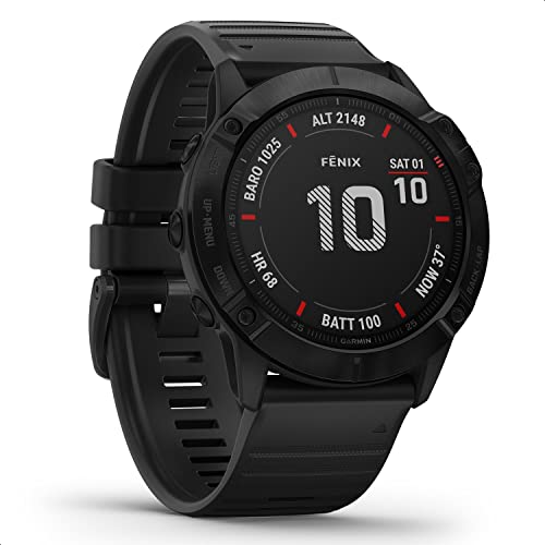 Garmin fenix 6X PRO – GPS-Multisport-Smartwatch mit 1,4 Zoll Display, vorinstallierten Europakarten, Garmin Music und Garmin Pay. Wasserdicht bis 10 ATM und bis zu 21 Tage Akkulaufzeit