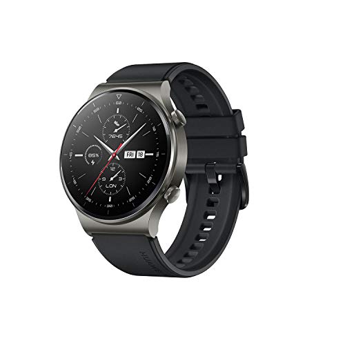 HUAWEI WATCH GT 2 Pro Smartwatch, 1,39 Zoll AMOLED HD-Touchscreen, 2 Wochen Akkulaufzeit, GPS & GLONASS, SpO2, 100+Trainingsmodi, Bluetooth-Anrufe, Herzfrequenzmessung, Night Black, 30 Monate Garantie