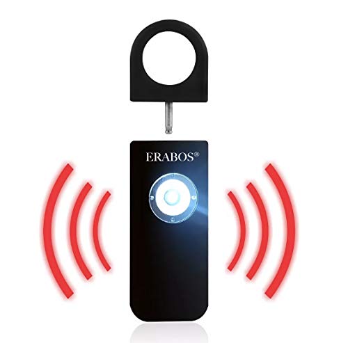 ERABOS® | Upgraded Taschenalarm T1000 | Premium Modell | mit Stroboskop LED Blitzlicht-Signal | Panik Alarm | Schrillalarm | Notfallalarm für die ganze Familie