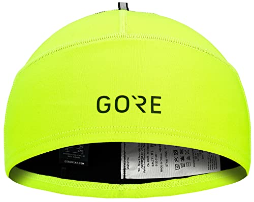 GORE Wear Winddichte Herren Fahrrad-Mütze, M WINDSTOPPER Beanie, Größe: ONE, Farbe: Neon-Gelb, 100340