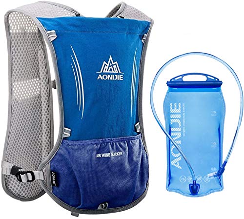 Win.Deeper 5L Ultraleicht Trinkrucksack Trail Rucksack Trinkweste, Hydration Pack Fahrradrucksack für Laufen, Camping, Wandern, Marathoner mit 1.5L Trinkblase oder 500ML Wasserflasche