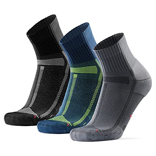 DANISH ENDURANCE 3 Paar Quarter Laufsocken, Technisch, Anti-Blasen Polsterung, für Damen & Herren